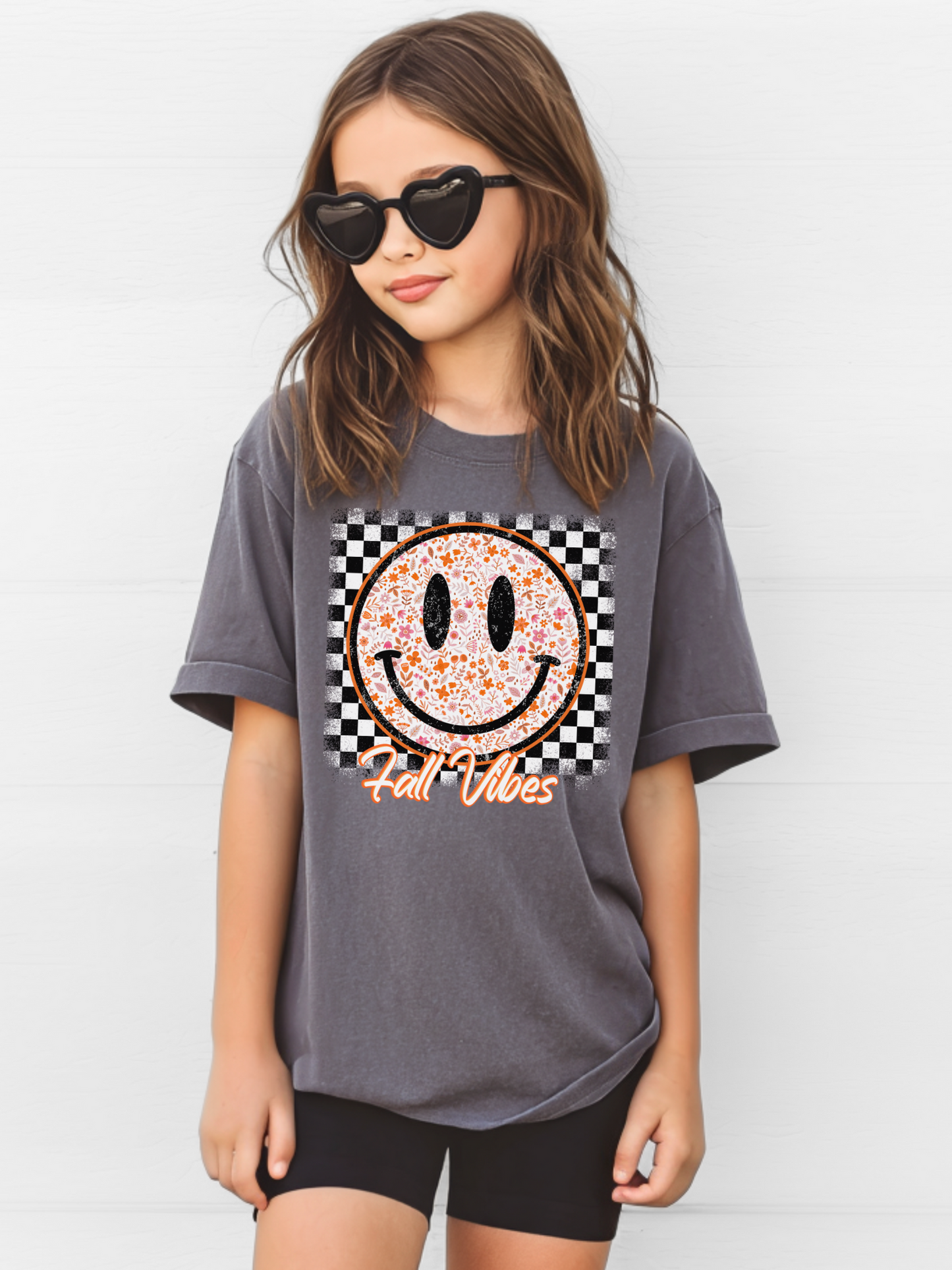 Floral Smiley Face Fall Vibes