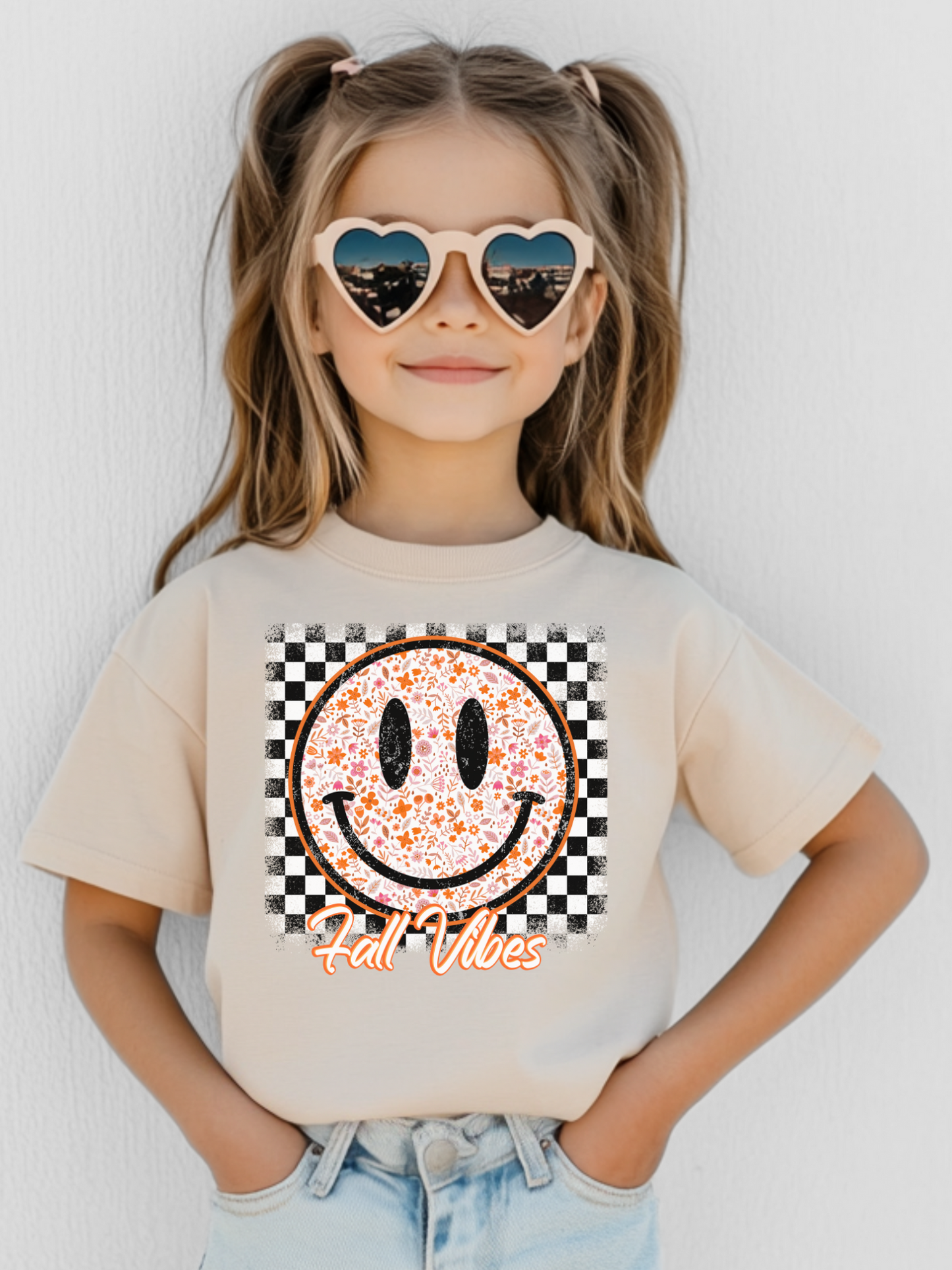 Floral Smiley Face Fall Vibes