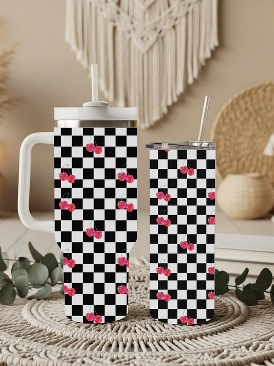 Cherry Checkered Tumbler