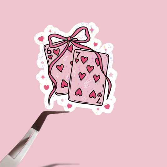 Valentines 6,7 Cards Holographic Sticker