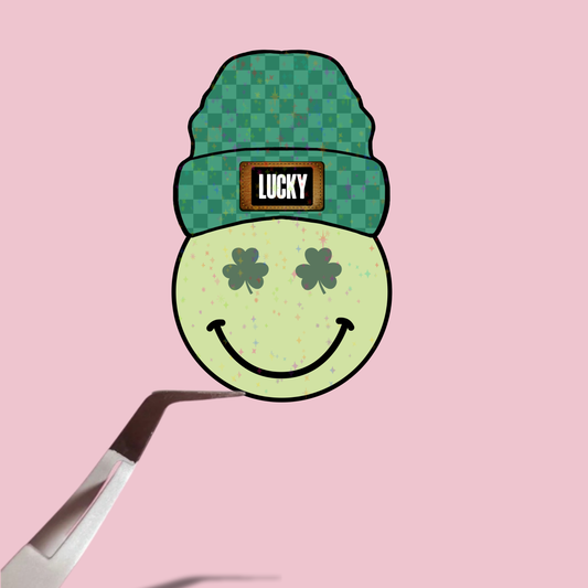 Lucky Smiley Holographic Sticker