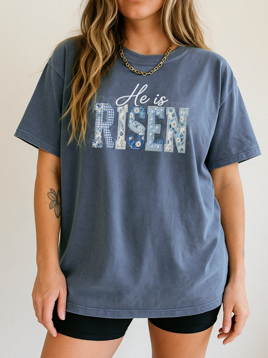 Denim He is Risen