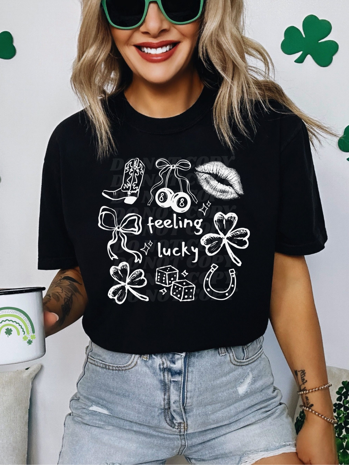 White Feeling Lucky Doodles