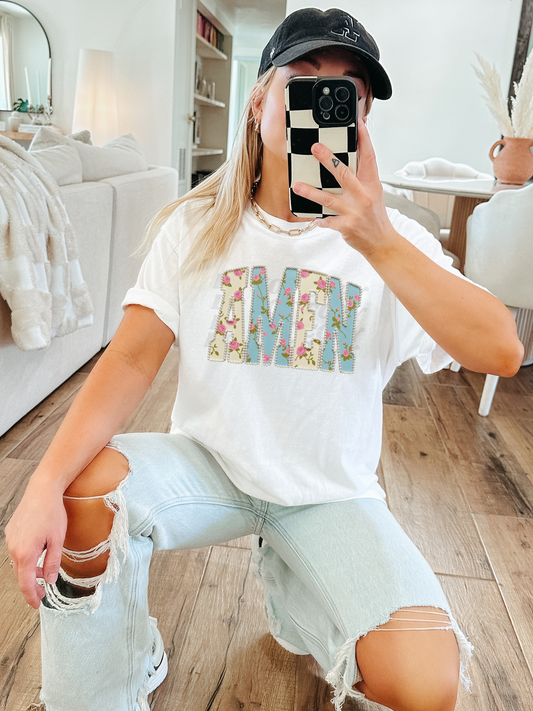 FAUX Pearl Floral Amen