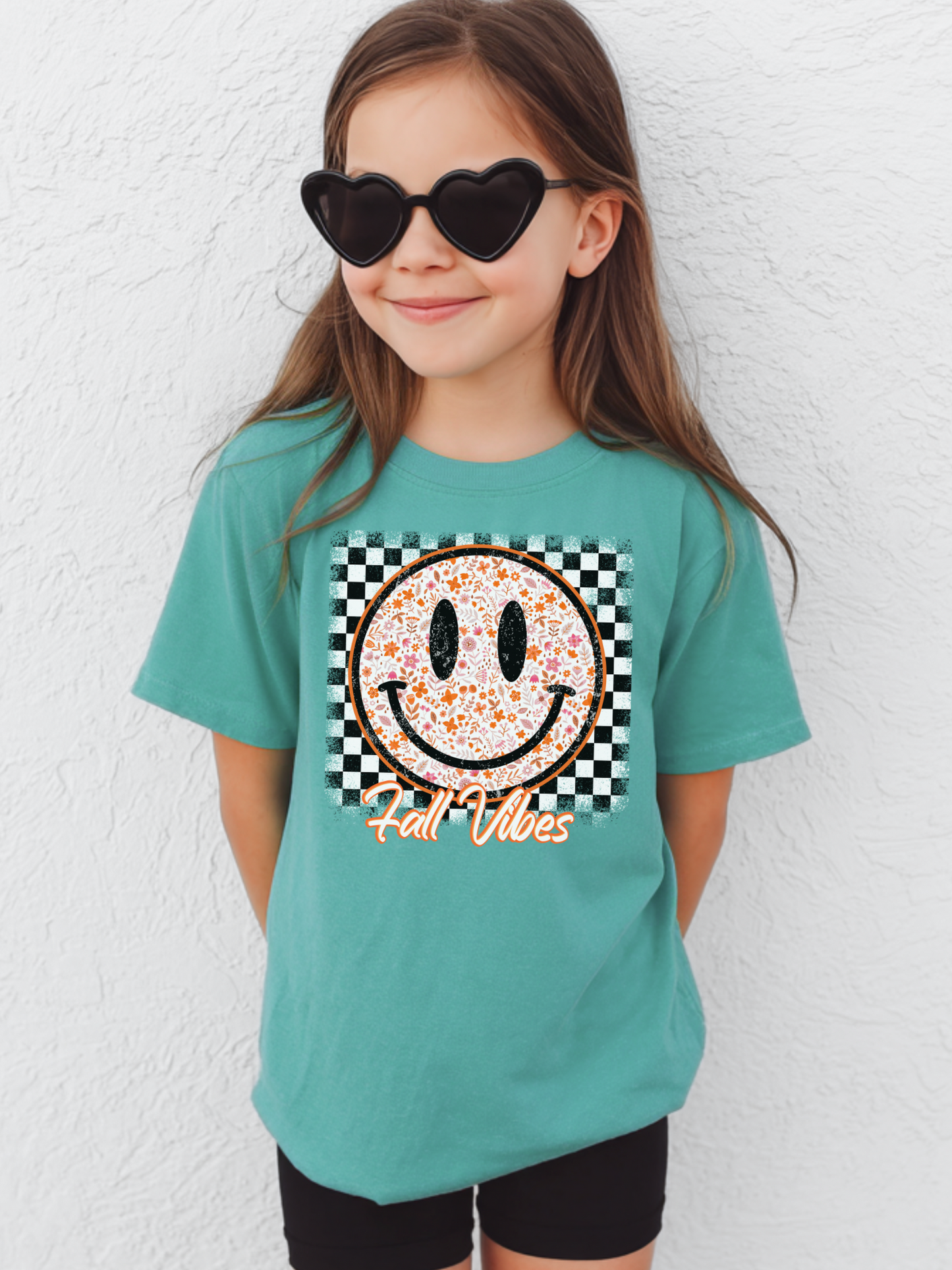 Floral Smiley Face Fall Vibes