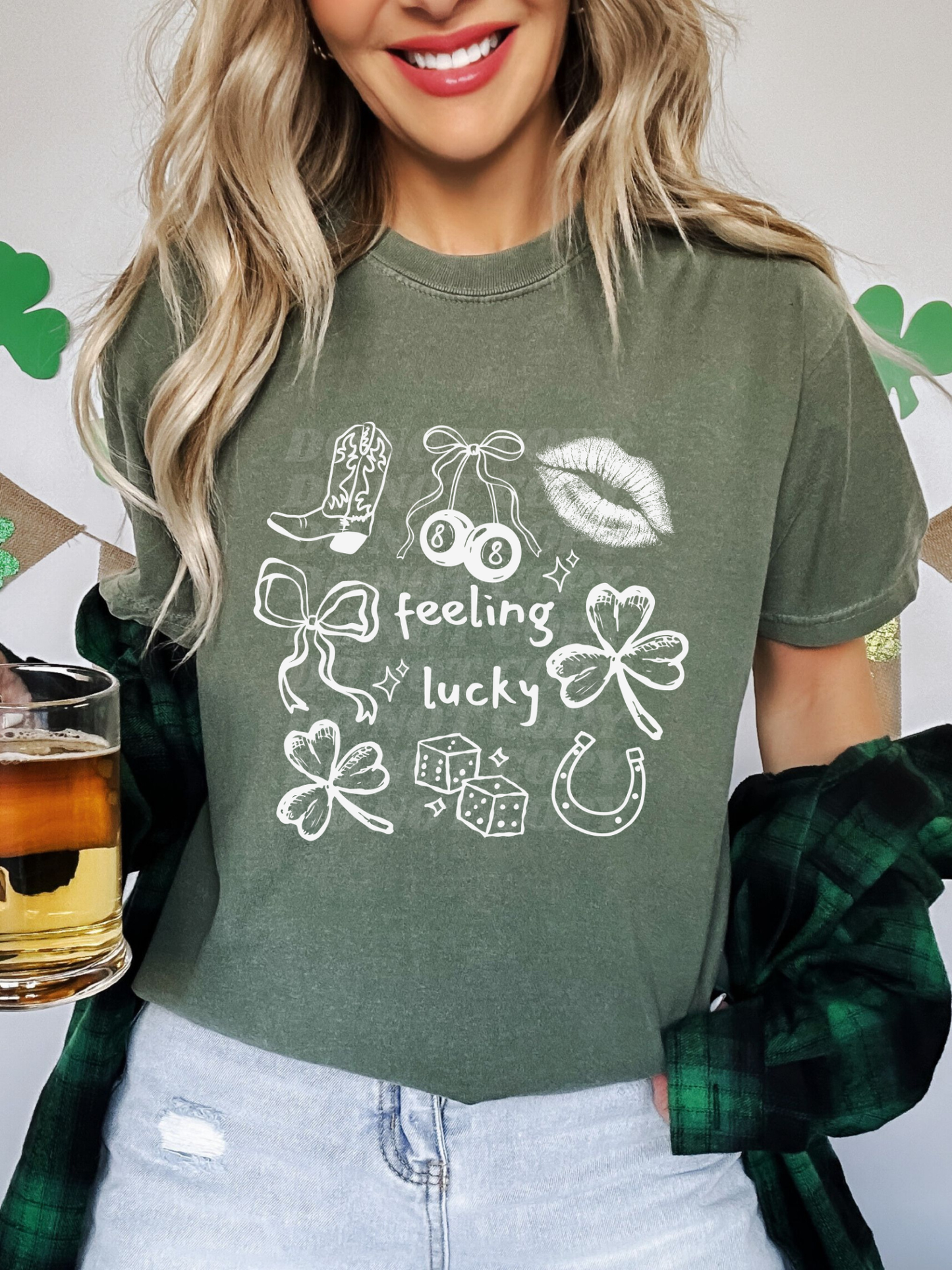 White Feeling Lucky Doodles