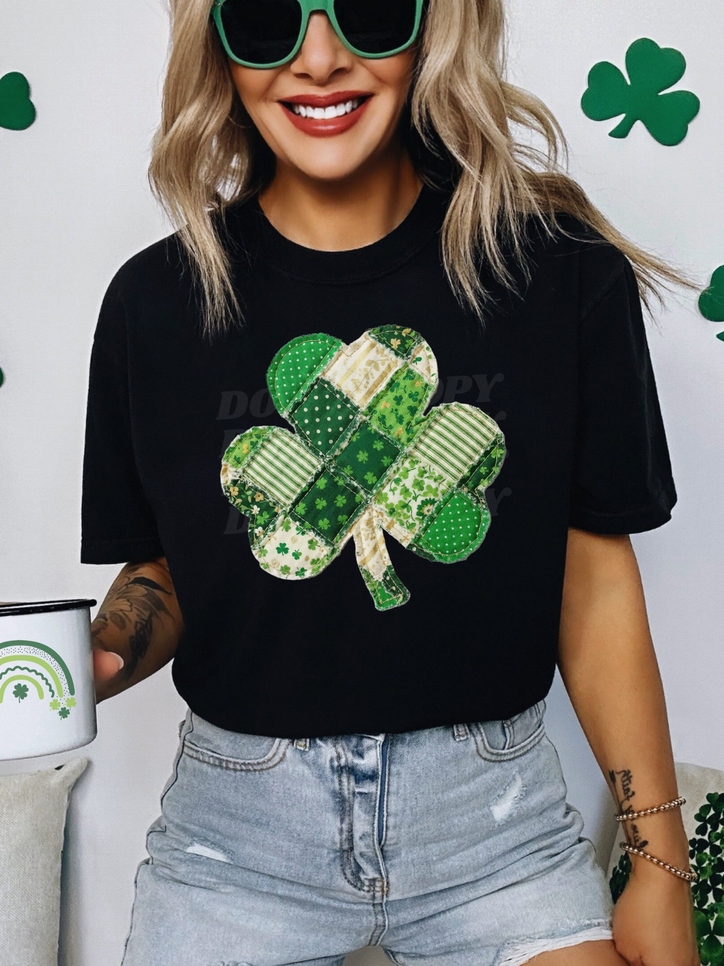FAUX Patchwork Shamrock