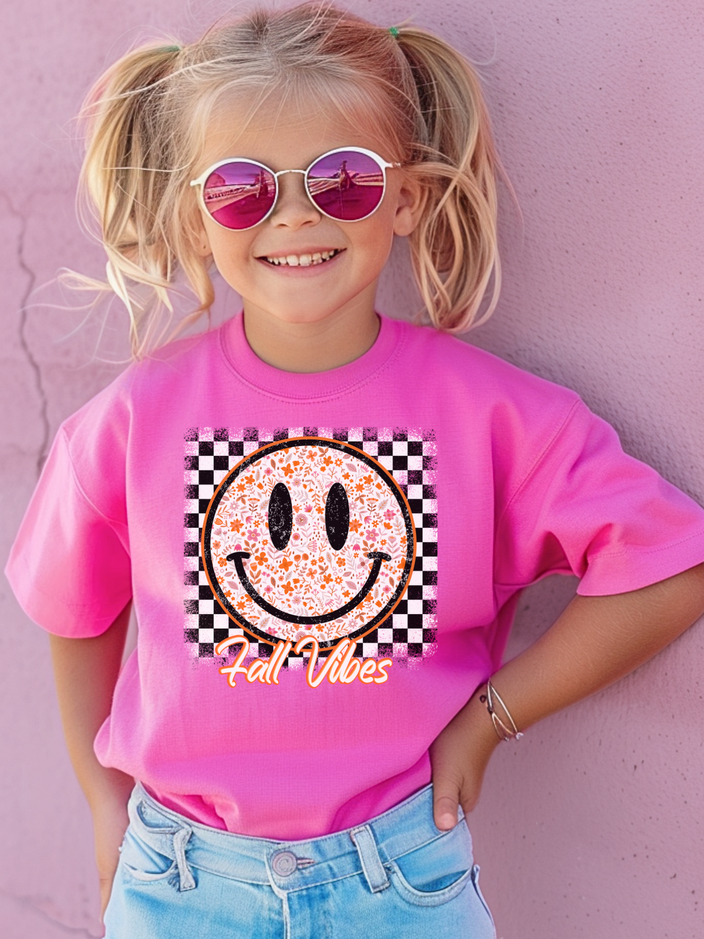 Floral Smiley Face Fall Vibes