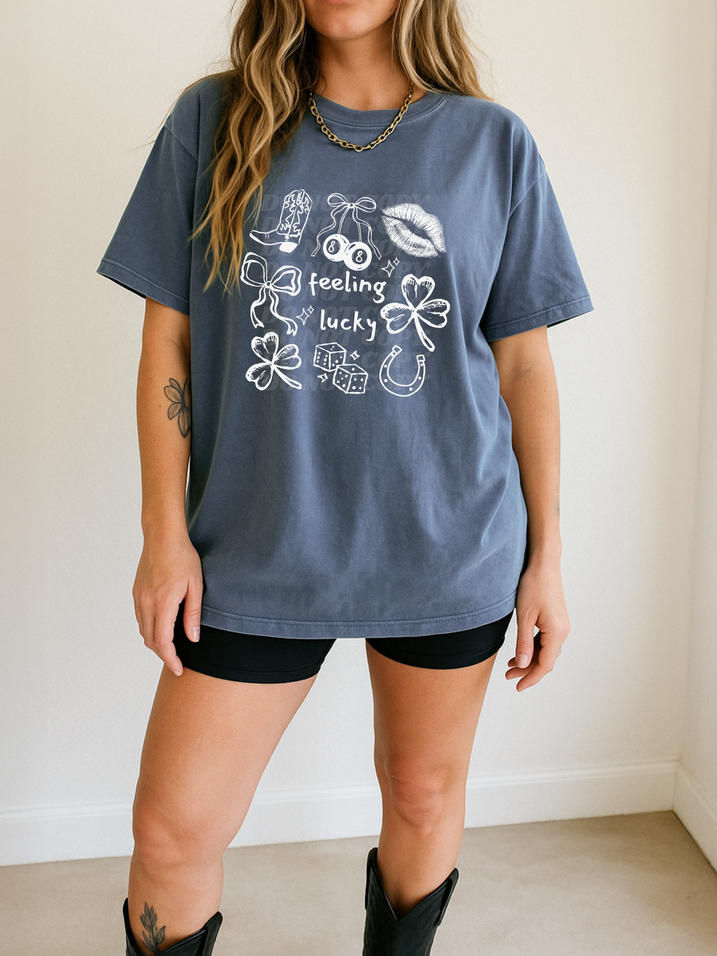 White Feeling Lucky Doodles