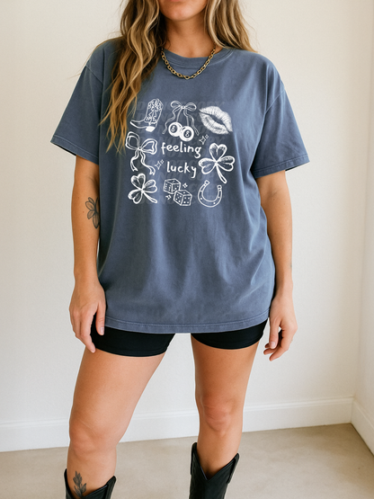 White Feeling Lucky Doodles