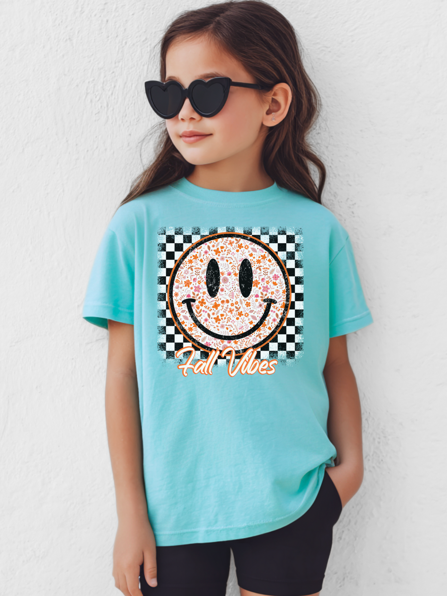 Floral Smiley Face Fall Vibes