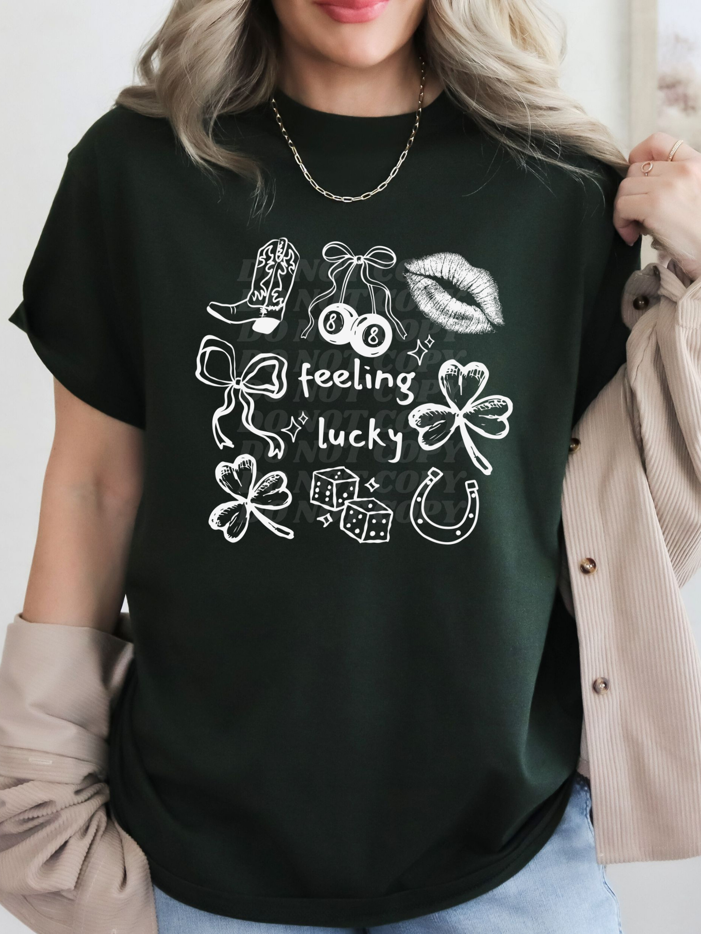 White Feeling Lucky Doodles