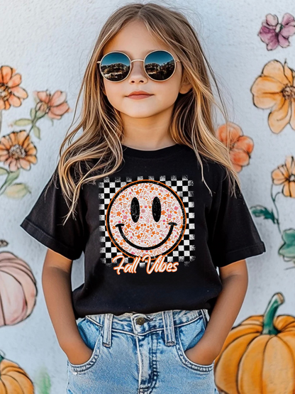 Floral Smiley Face Fall Vibes