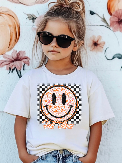 Floral Smiley Face Fall Vibes