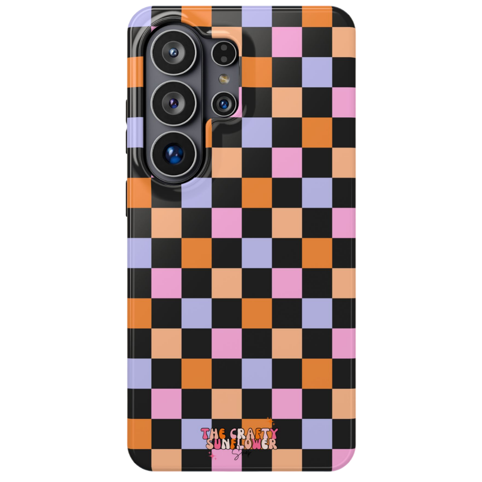 Candy Corn Checkered MagSafe Phone Case