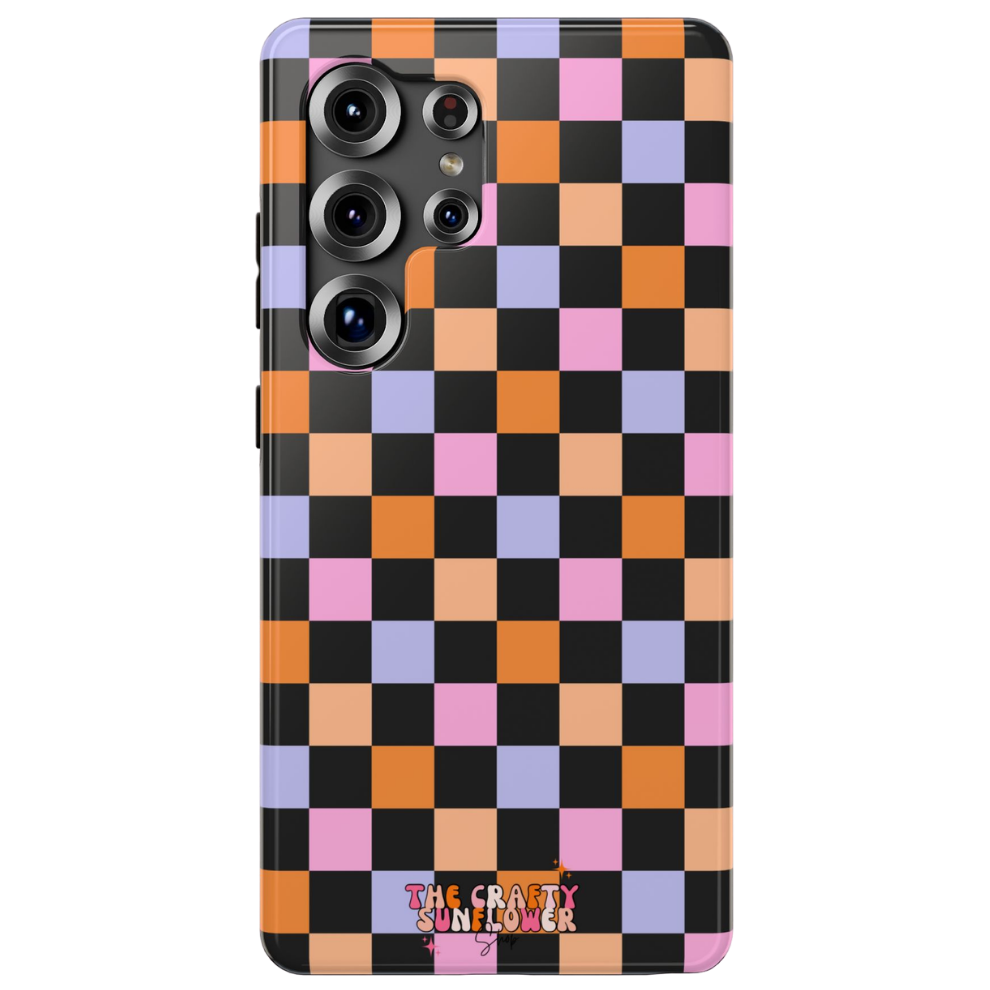 Candy Corn Checkered MagSafe Phone Case