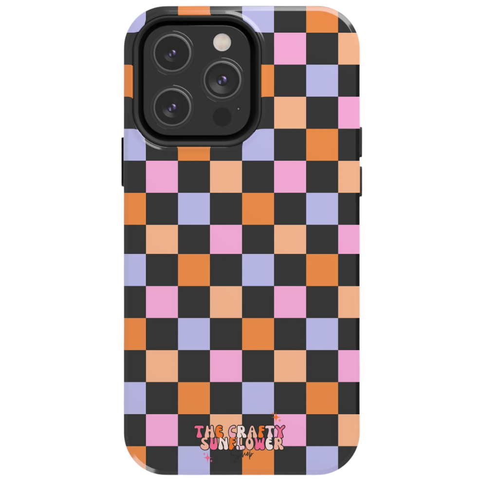 Candy Corn Checkered MagSafe Phone Case