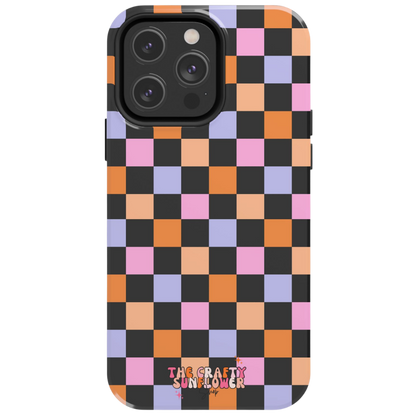 Candy Corn Checkered MagSafe Phone Case
