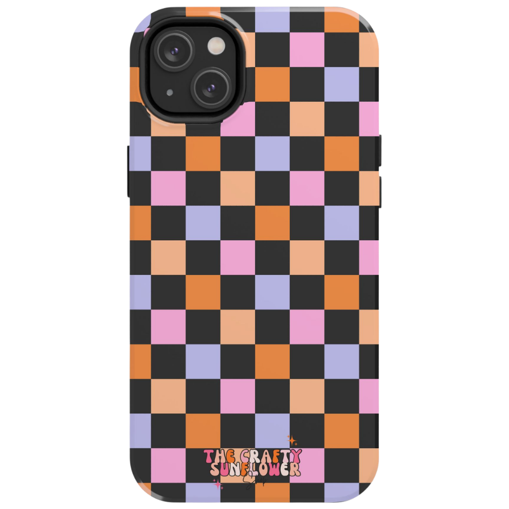 Candy Corn Checkered MagSafe Phone Case