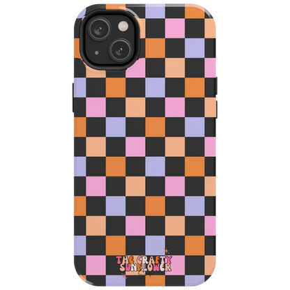 Candy Corn Checkered MagSafe Phone Case