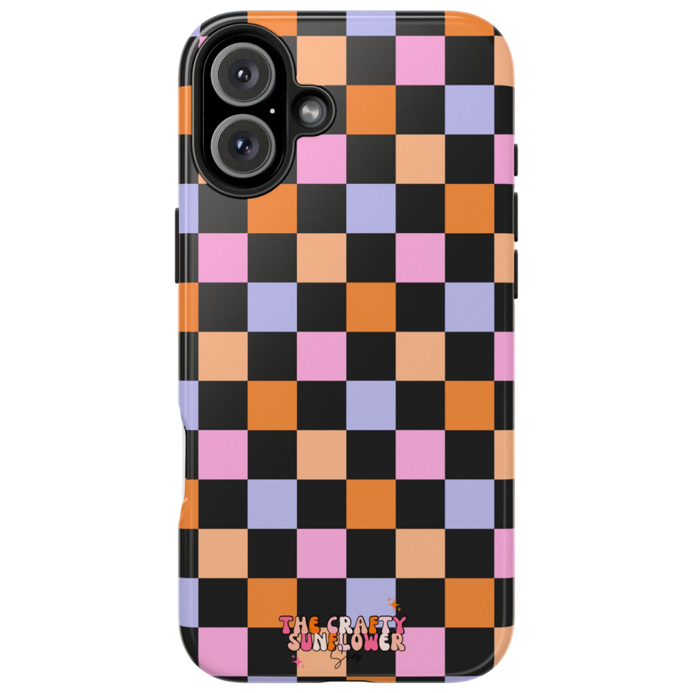 Candy Corn Checkered MagSafe Phone Case