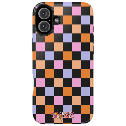 Candy Corn Checkered MagSafe Phone Case