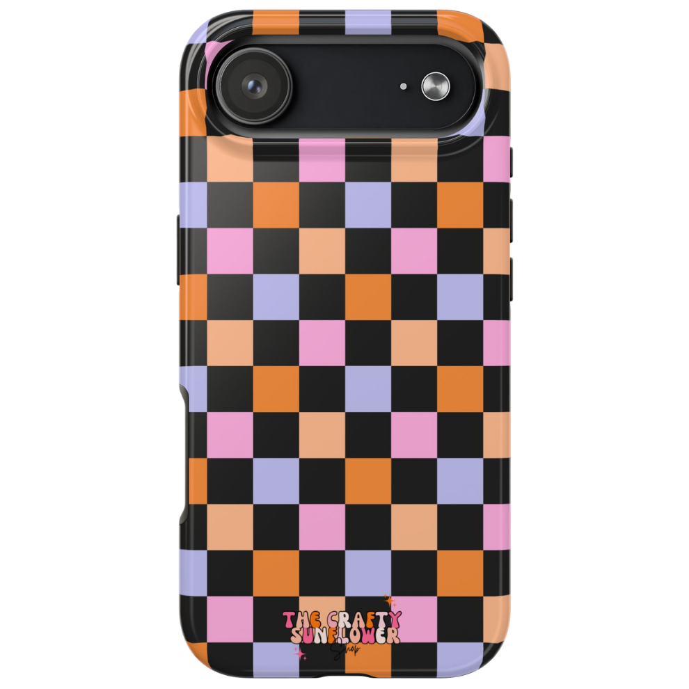 Candy Corn Checkered MagSafe Phone Case