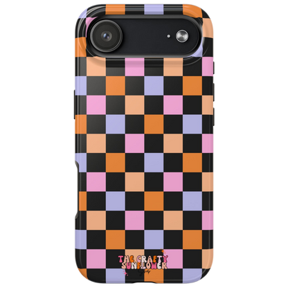 Candy Corn Checkered MagSafe Phone Case