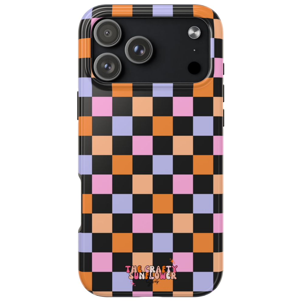 Candy Corn Checkered MagSafe Phone Case