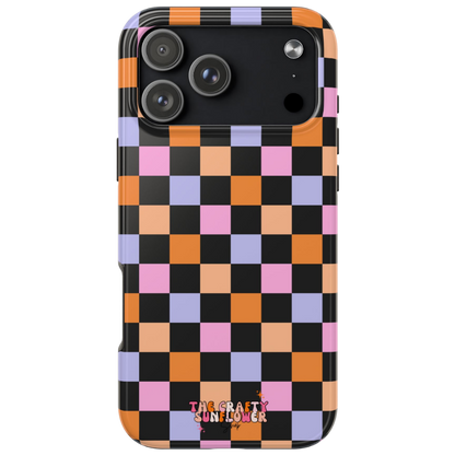 Candy Corn Checkered MagSafe Phone Case