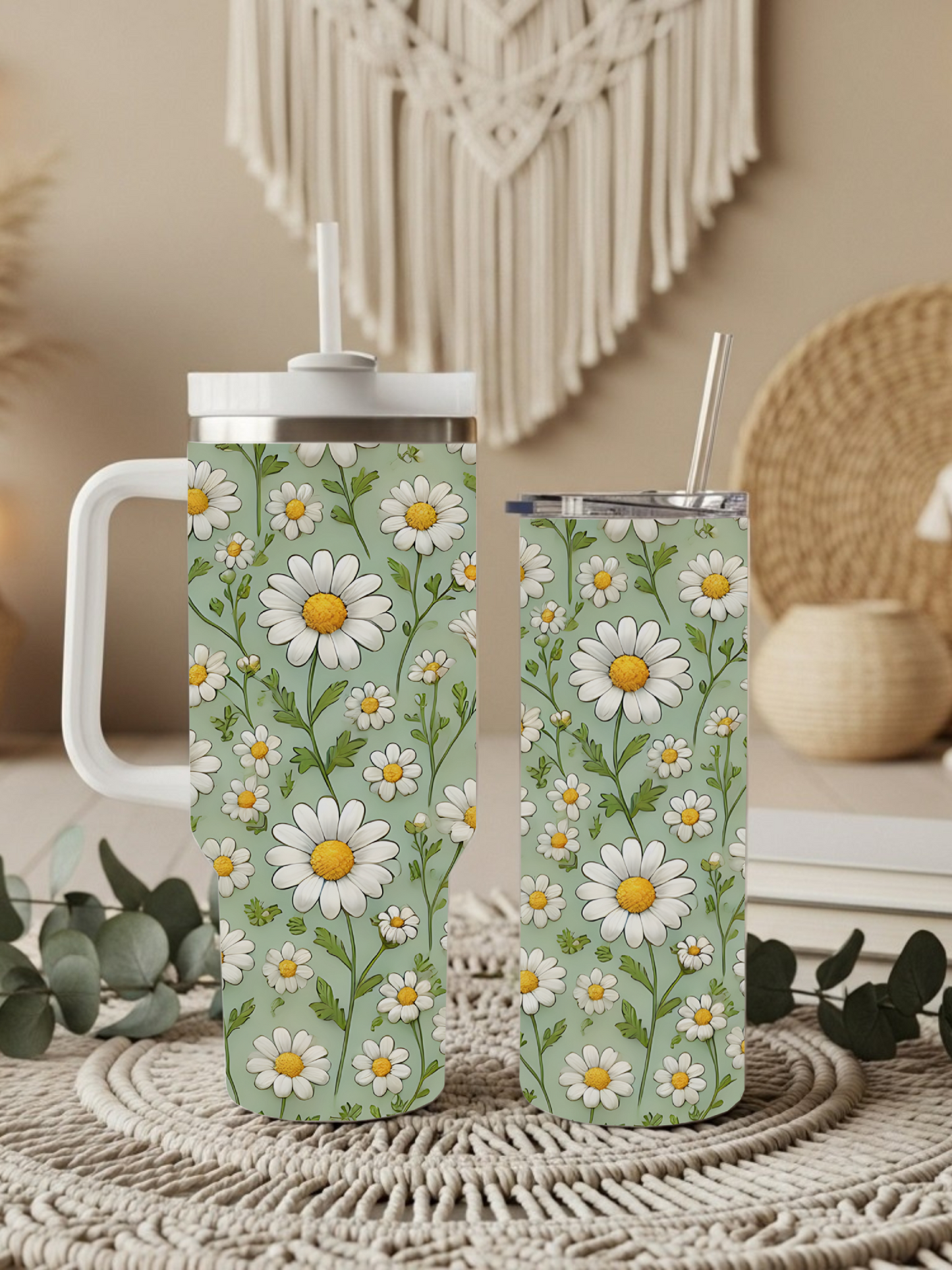 Green Daisy Tumbler