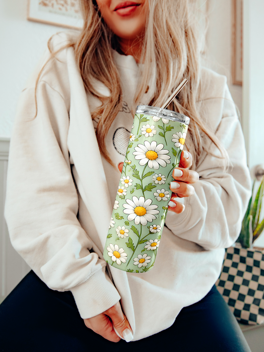 Green Daisy Tumbler