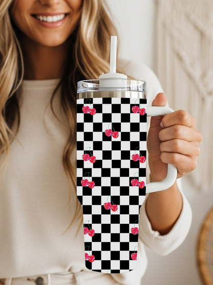 Cherry Checkered Tumbler