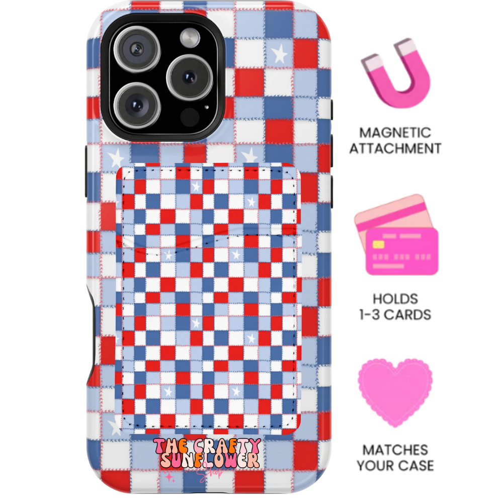 Stars Spangled Patchwork MagSafe Card Holder