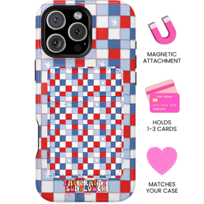 Stars Spangled Patchwork MagSafe Card Holder