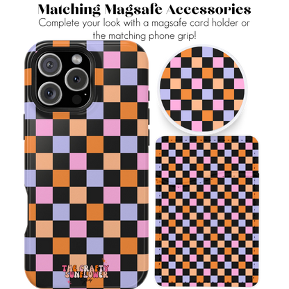 Candy Corn Checkered MagSafe Phone Case