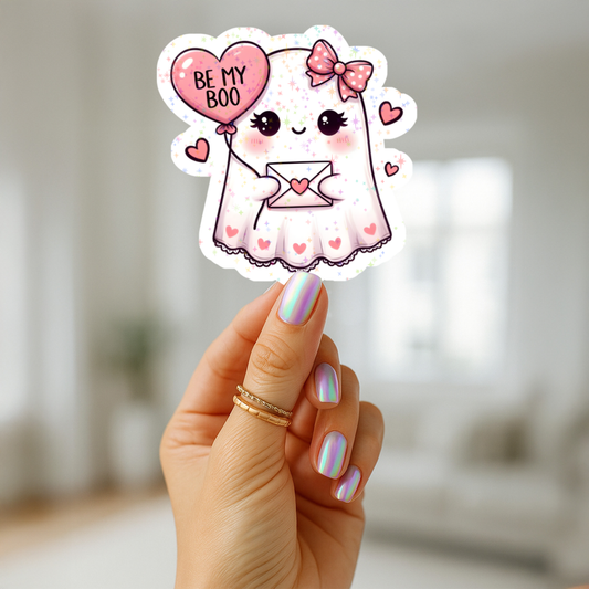 Be My Boo Ghost Holographic Sticker