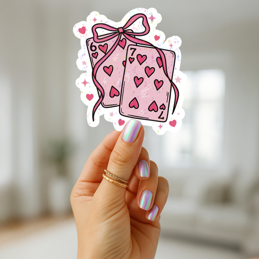 Valentines 6,7 Cards Holographic Sticker
