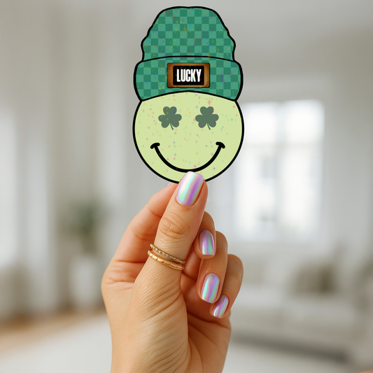 Lucky Smiley Holographic Sticker