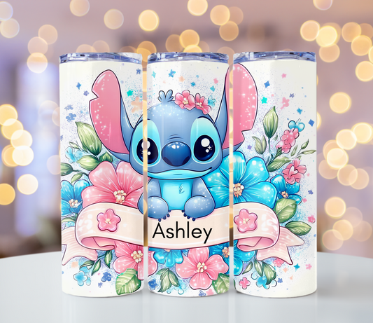 Personalized Cute Blue Alien Tumbler