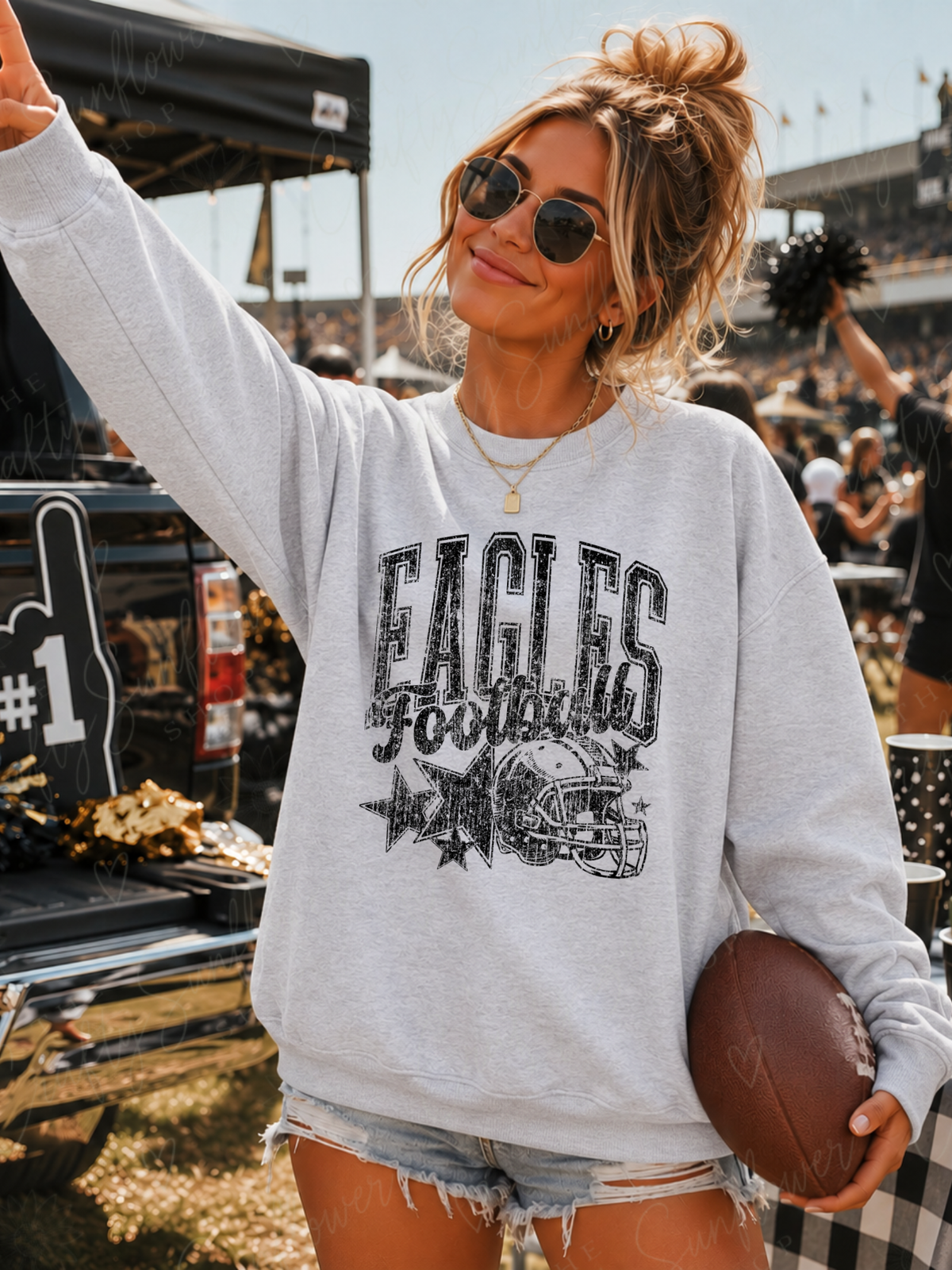 Custom Football Mascot Graphic T-Shirt | Sweatshirt